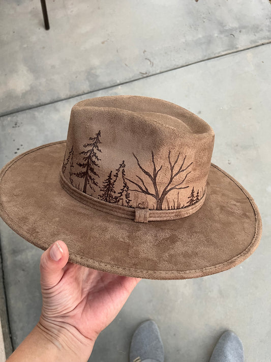 tree bird tan felt wide brim rancher hat – Bittersweet Canvas