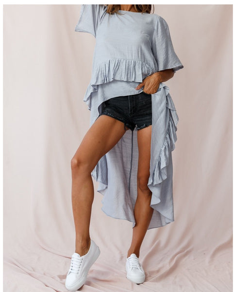 High-Low Ruffle Dress