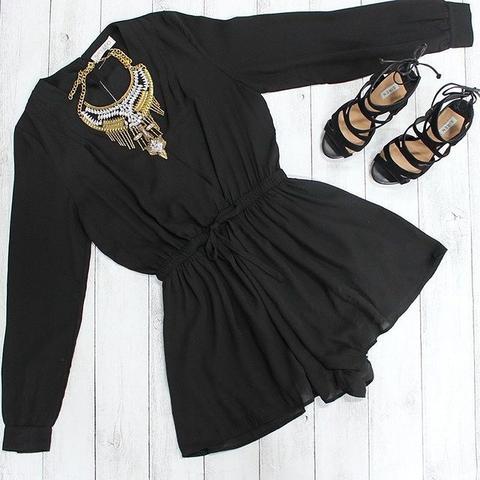 Plain V Neck Jumpsuit