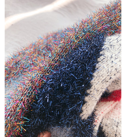 Rabbit Fur Geometric Hoodie