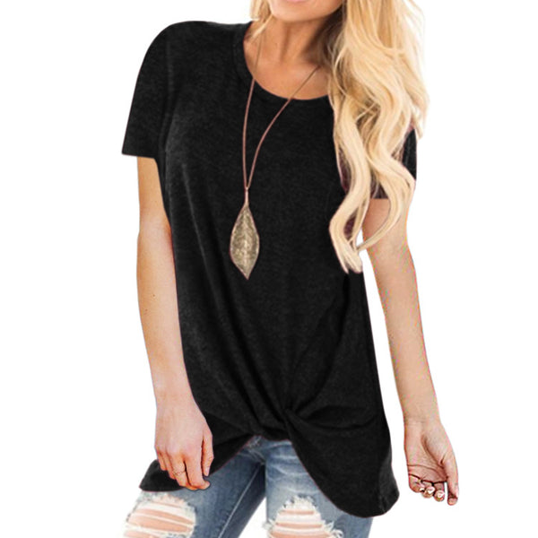 Solid Color Short Sleeve Sexy Shirt