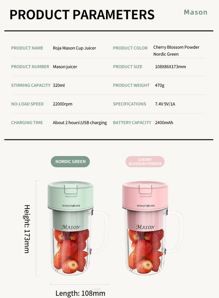 Portable Electric Juicer Blender Crushed Ice Fruit Mixers Smoothies Milkshake Multifunction Juice Maker Machine With Straw