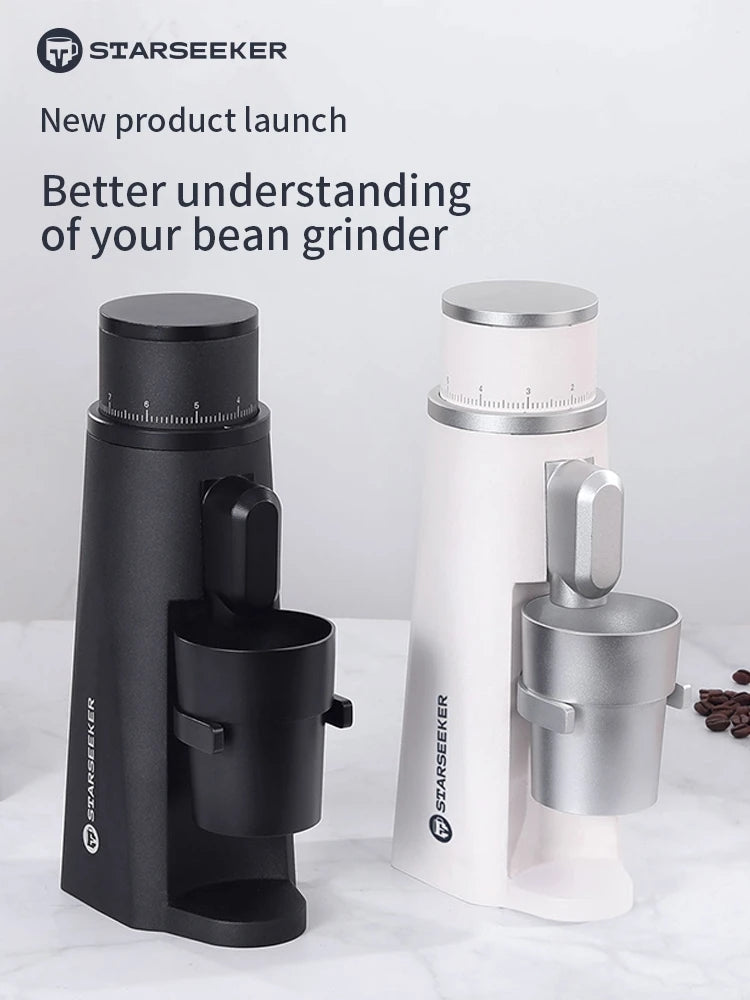 STARSEEKER EDGE Electric Coffee Grinder 48MM Flat Titanium Burr Stepless Fineness Adjustment Removable Magnetic Suction Port