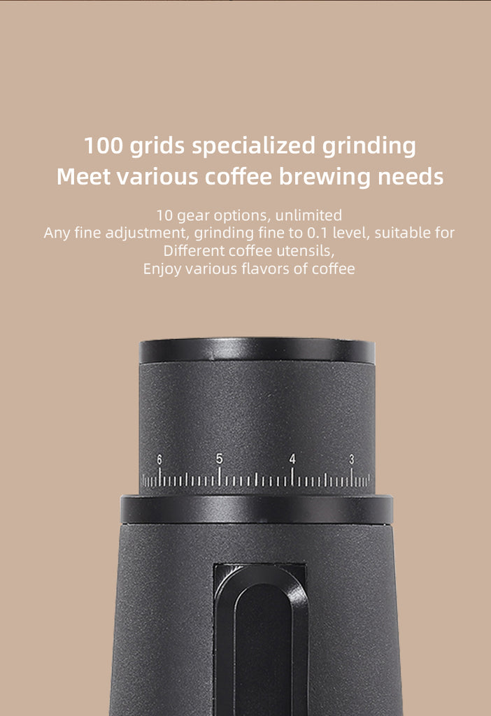 48MM STARSEEKER EDGE Electric Coffee Grinder Flat Titanium Burr Stepless Fineness Adjustment Removable Magnetic Suction Port