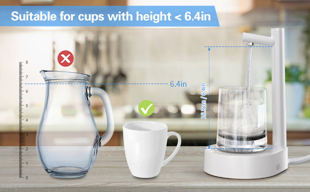 V2com Electric Water Gallon Pump Automatic Water Bottle Pump Dispenser Desktop X115 Rechargeable Water Pump Dispenser With Stand