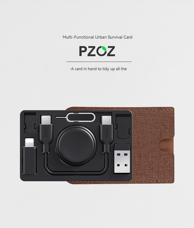 V2com & PZOZ Travel Card for iwatch apple watch charger 2w fast charging portable card clip 7 in 1 base S8Ultra7applewatch generation wireless magnetic cable holder watch