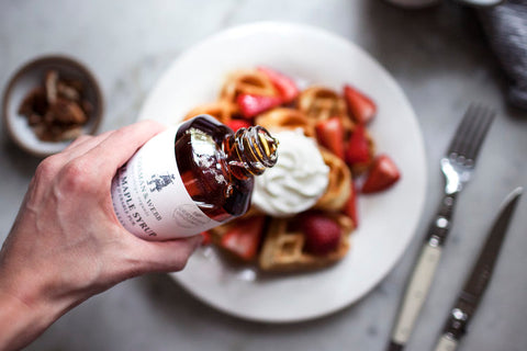 Cosman & Webb's 100% pure maple syrup over waffles