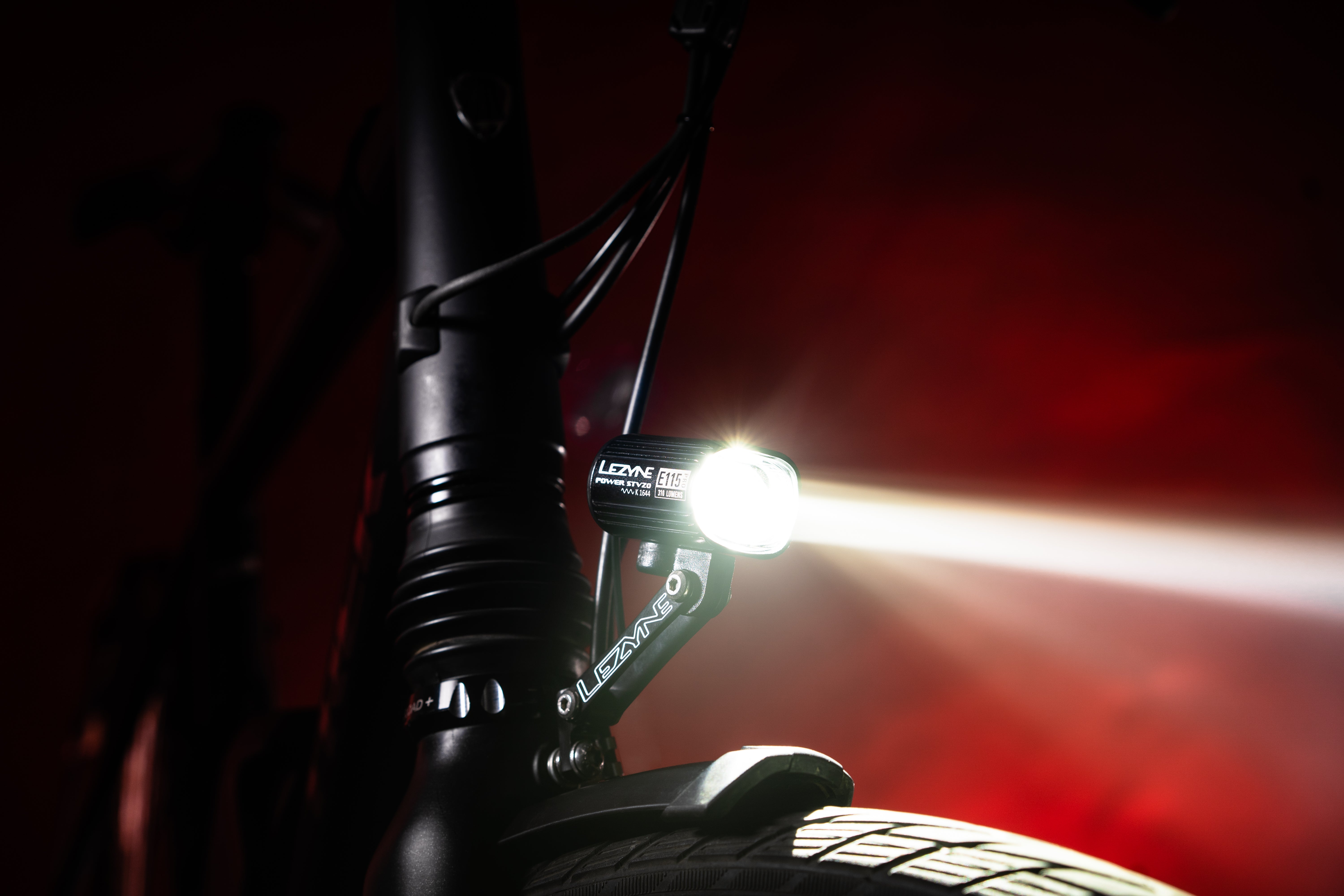 E-bike Fender StVZO Alert Rear Mounted on a Bike with Light Turned On