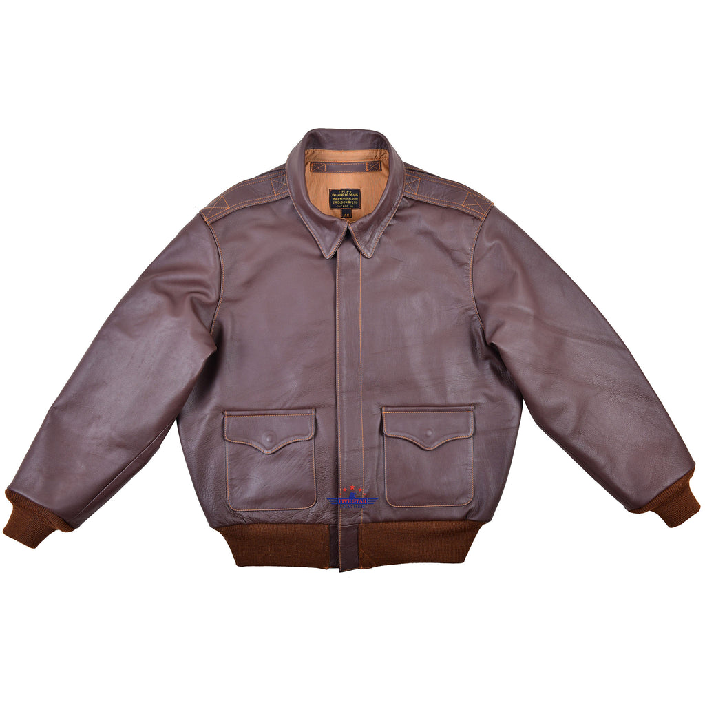 Repro A2 J. A. DUBOW MFG. CO. Drawing No.30-1415 Order No. W535 A.C. 20960  Leather Flight Jacket