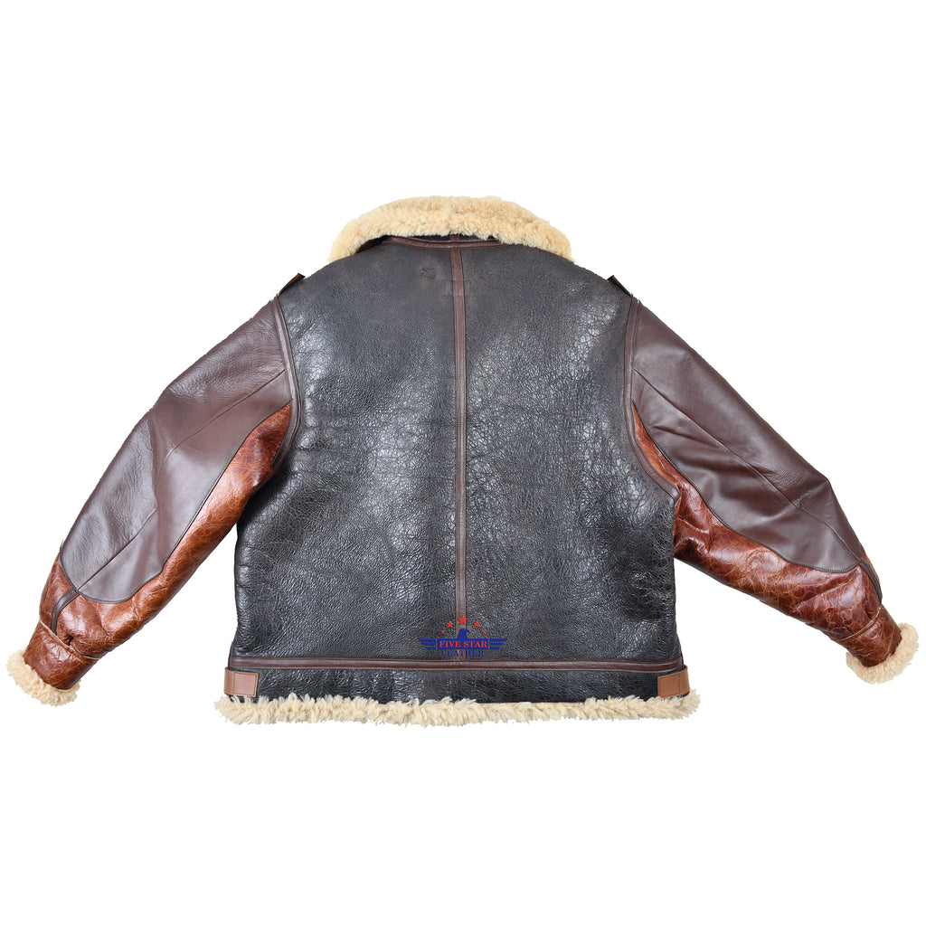 FiveStar Leather Repro of TYPE B3 DWG.NO.33H5595 A.C.CONTRACT NO.W535  ac-1943 two tone Sheepskin Jacket