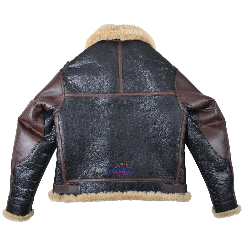 FiveStar Leather USAAF B-3 AC Drawing No. 33H5595 Order No. 535-42-18655-P  H.L.B. Corp. N.Y SheepSkin Seal Brown Flight Jacket