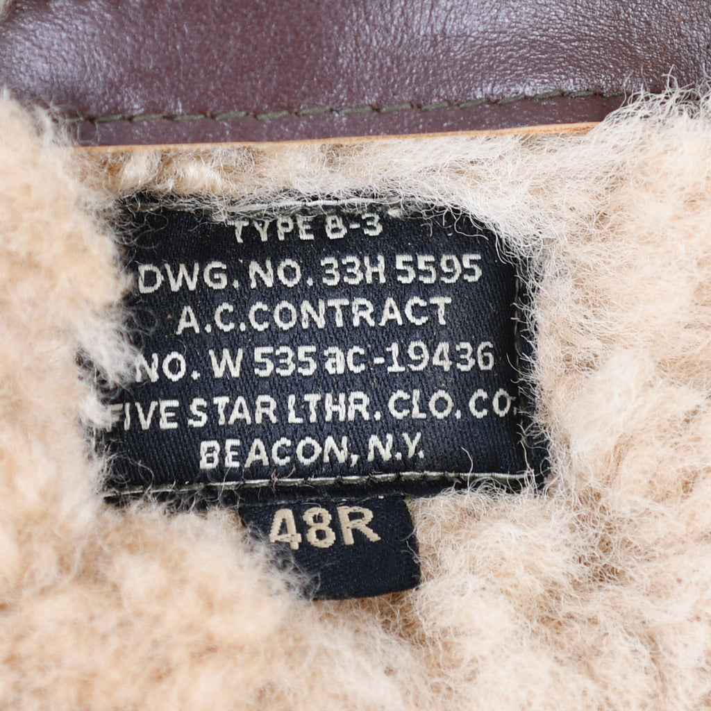 FiveStar Leather Repro of TYPE B3 DWG.NO.33H5595 A.C.CONTRACT NO.W535  ac-1943 two tone Sheepskin Jacket