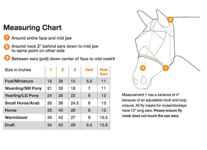 Cashel Fly Mask Sizing Chart 