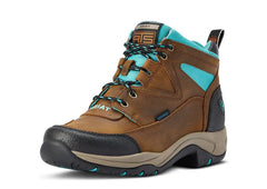 Ariat Terrain H2O riding boots in turquoise.