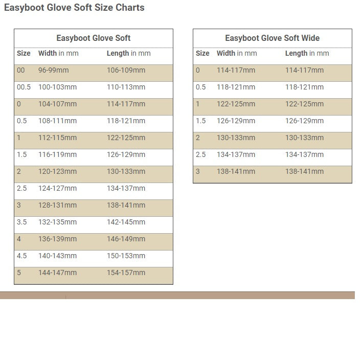 easyboot glove sizing