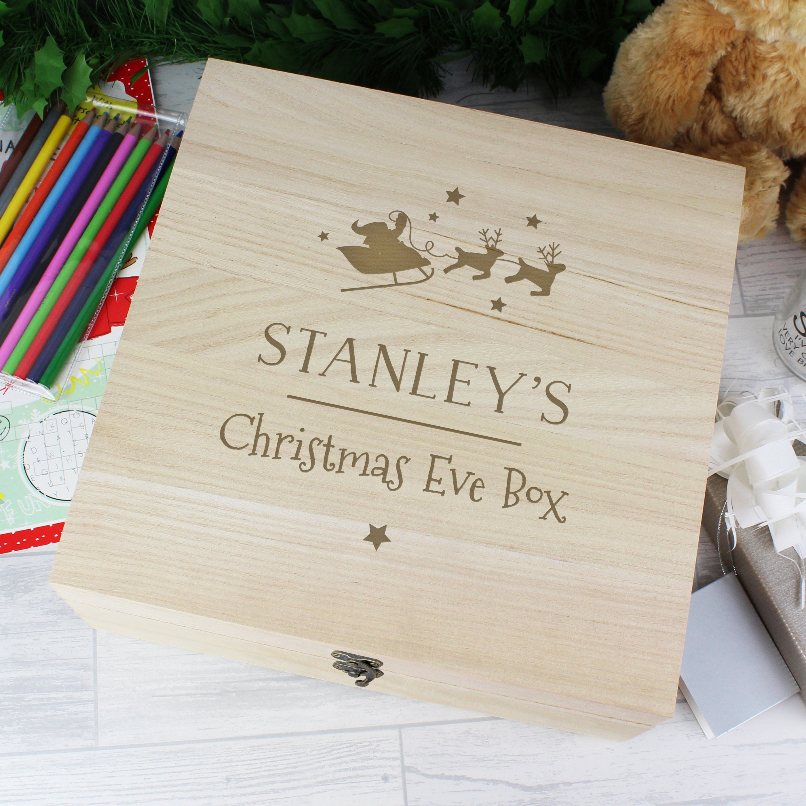 Personalised Large Wooden Christmas Eve Box - Shop Personalised Gifts (4363841011798)