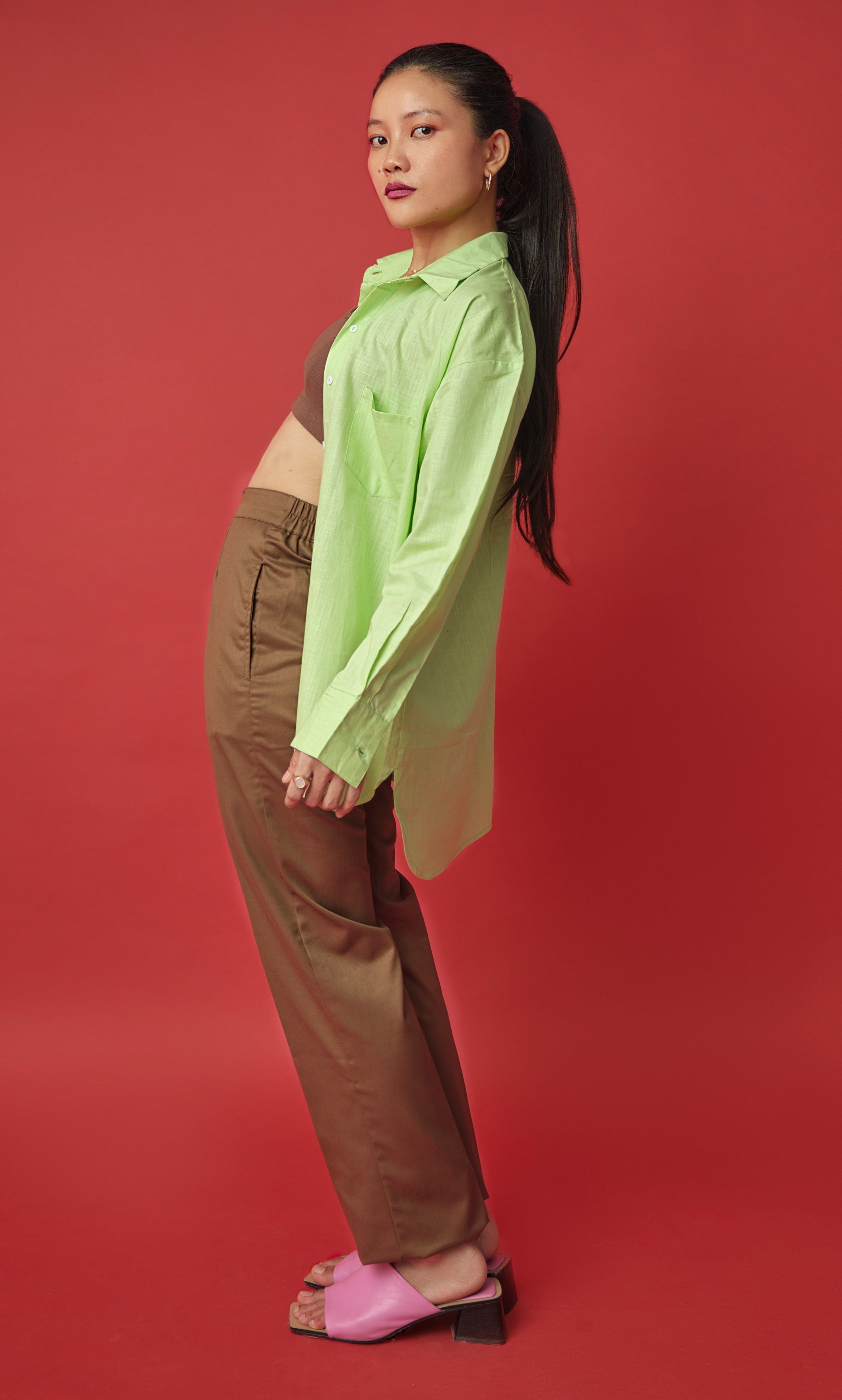 gemini outfit lime green neon oversized shirt