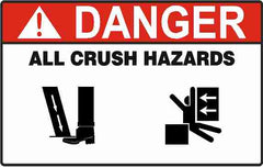 Our Collection of all crush hazard signs and stickers