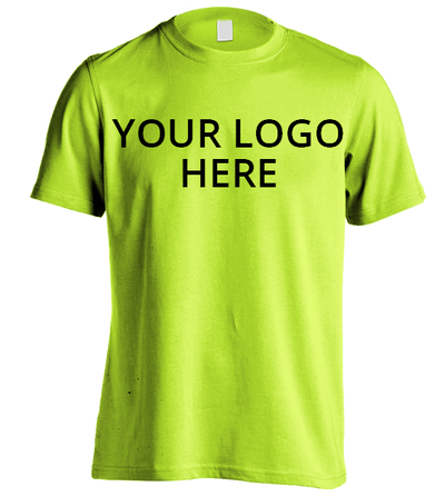 Safety Green Short Sleeve T-Shirt Printed With Your Company Logo ...