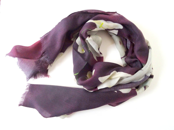 burgundy floral scarf