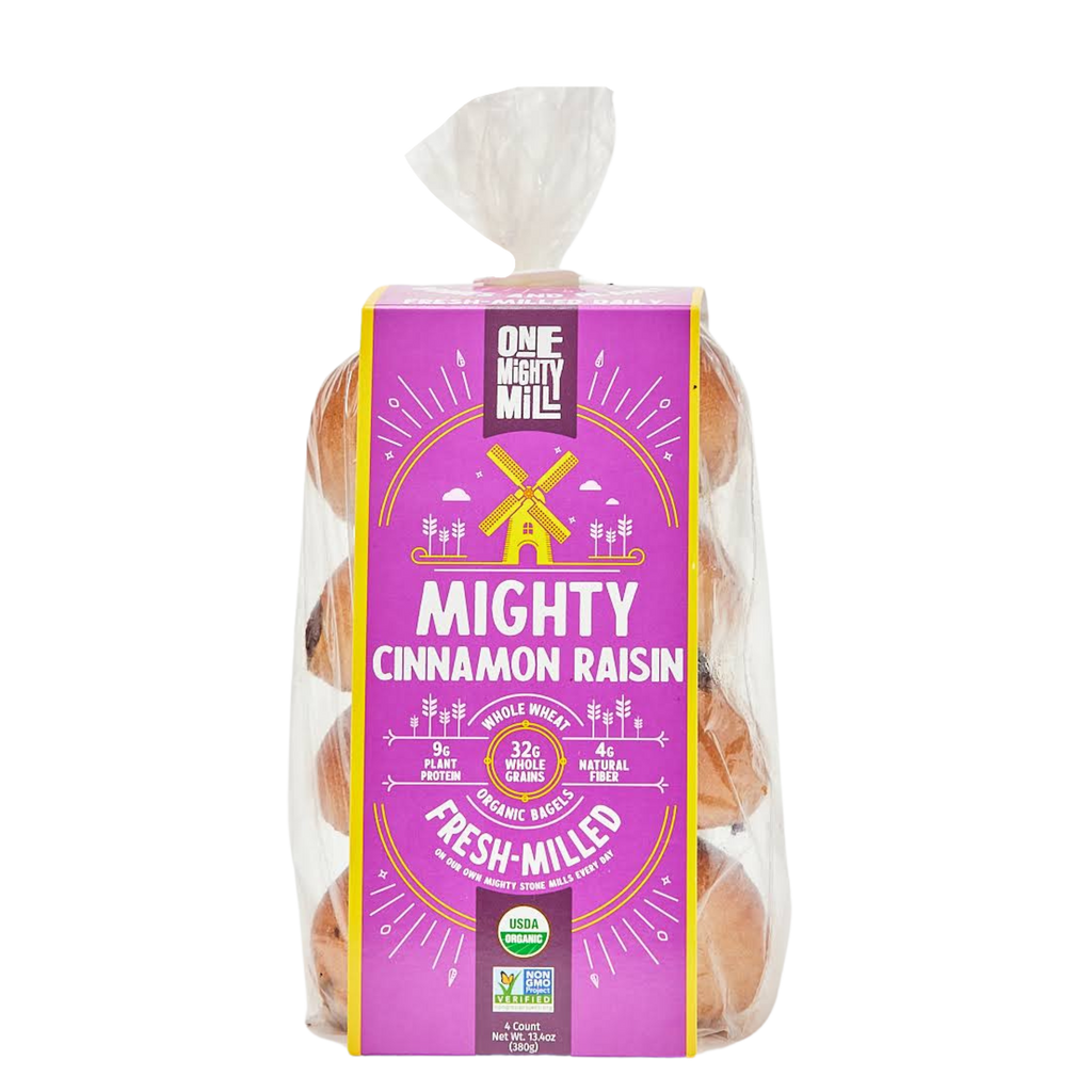 One Mighty Mill Whole Wheat Everything Bagels | 4 Count