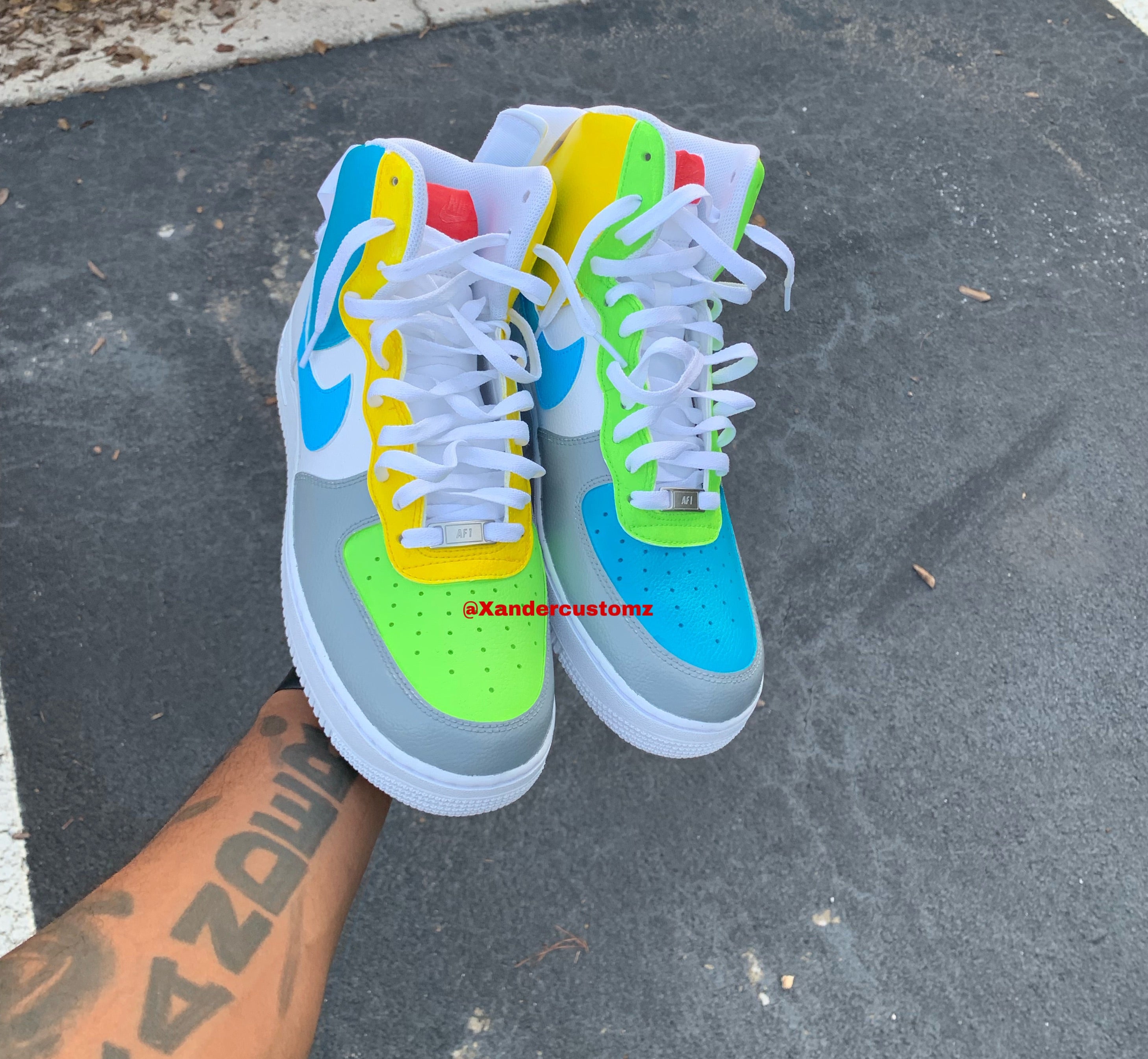 multi colored air force ones