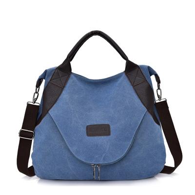 blue canvas messenger bag