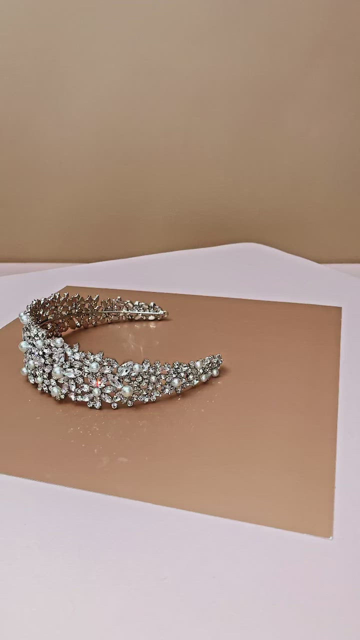 Buy NATALIA-PEARLS Swarovski Bridal Headpiece, Wedding Headpiece Online ...