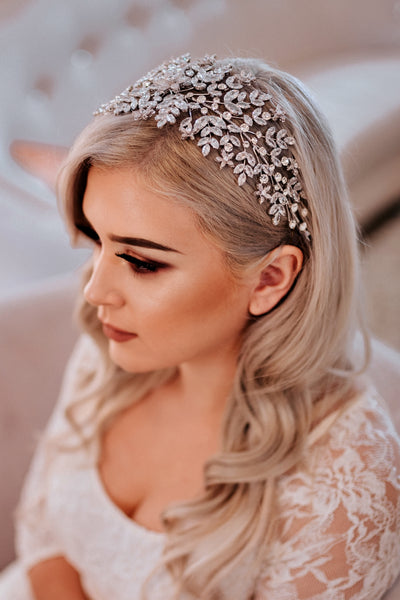 AMORETTE Bridal Headpiece,  Swarovski Crystals Headband