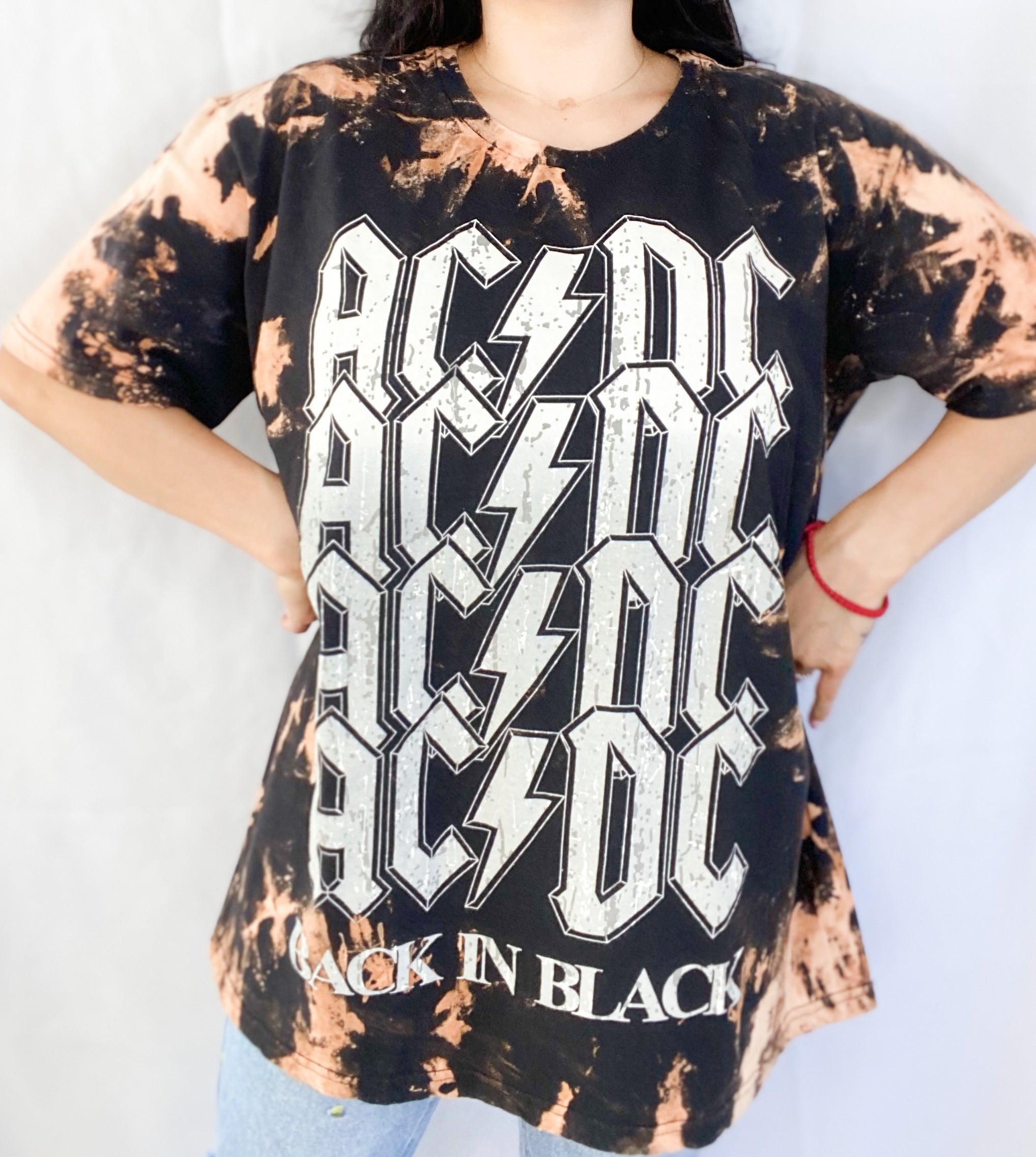 bleached ac dc shirt