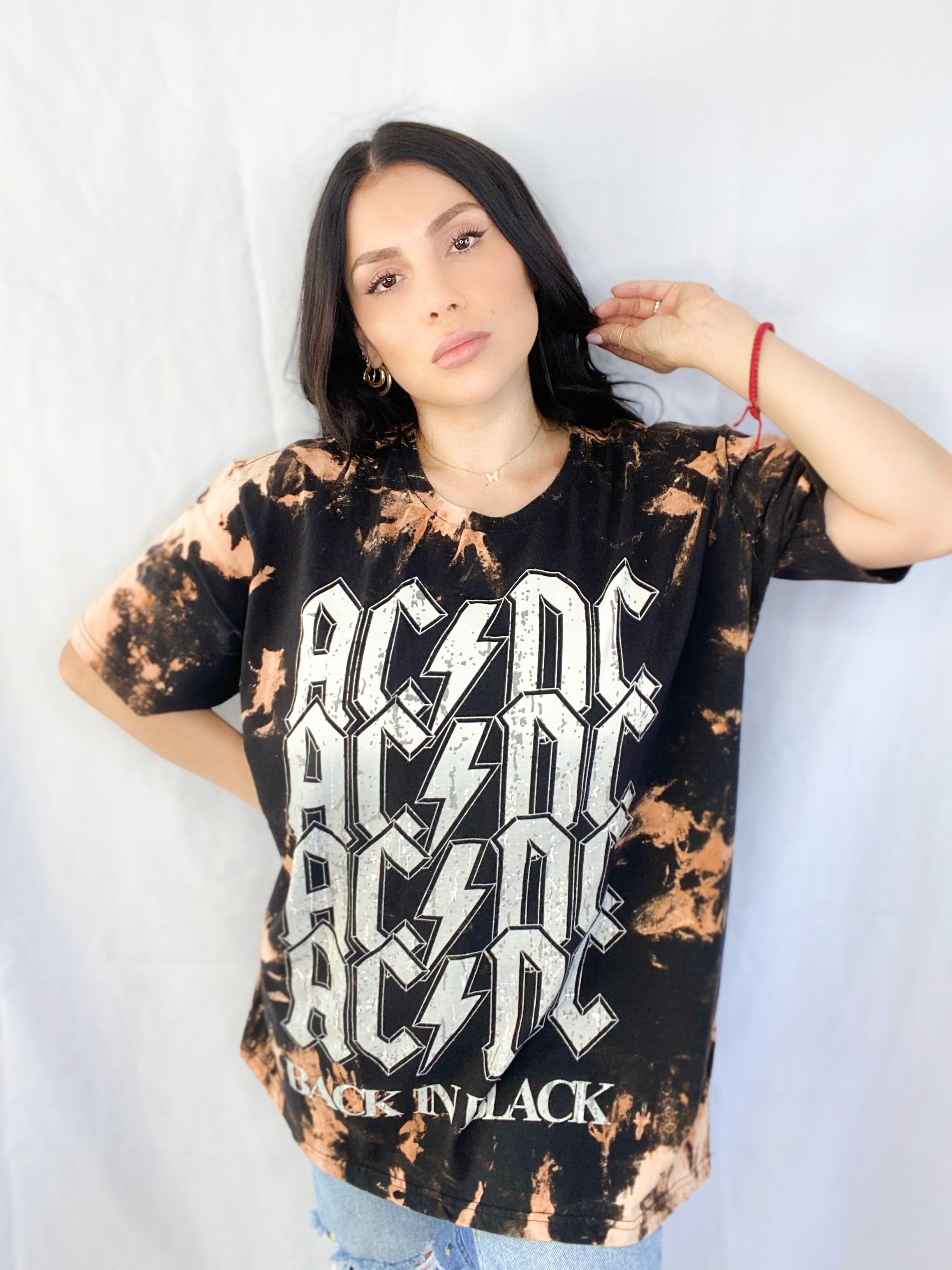 bleached ac dc shirt