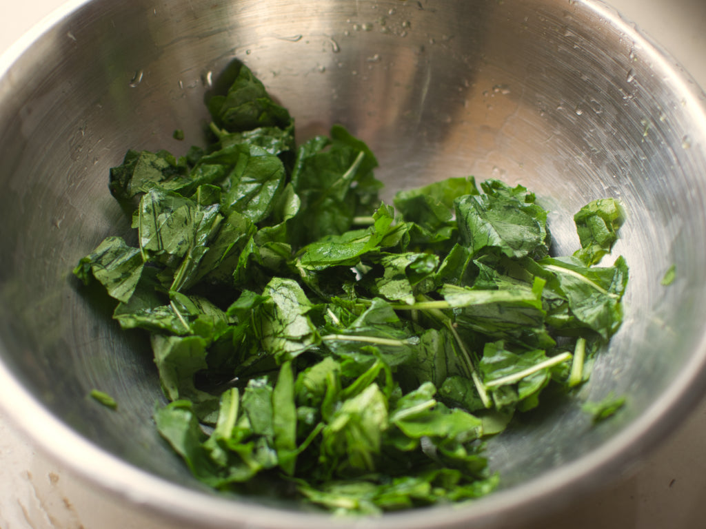 Torn woad leaves