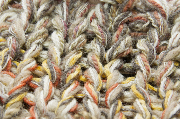 Loom-knitted textured fabric