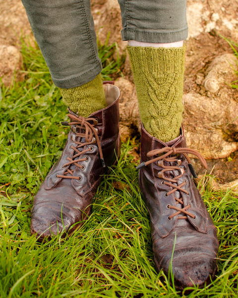 Cordage socks with leather boots
