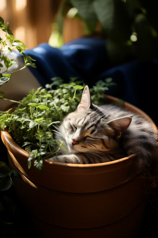 the-kitten-is-sleeping-in-the-pot-with-plants