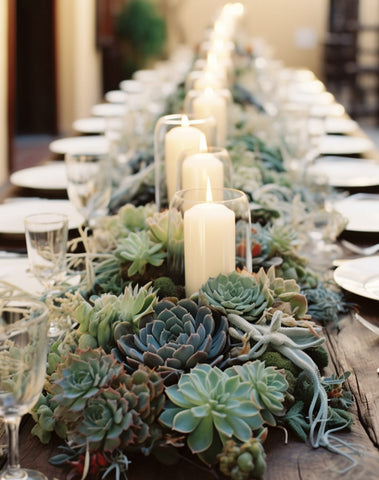 succulent-and-candle-for-centerpiece