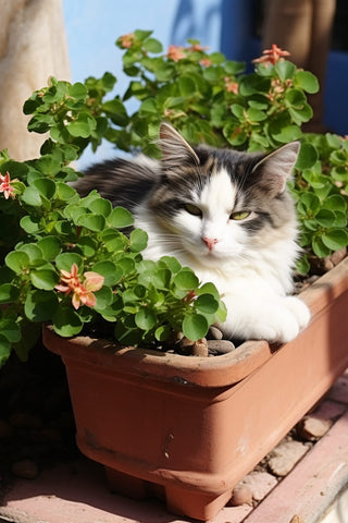 a-cat-is-lounging-on-an-outdoor-flowerpot-to-soak-up-the-sun
