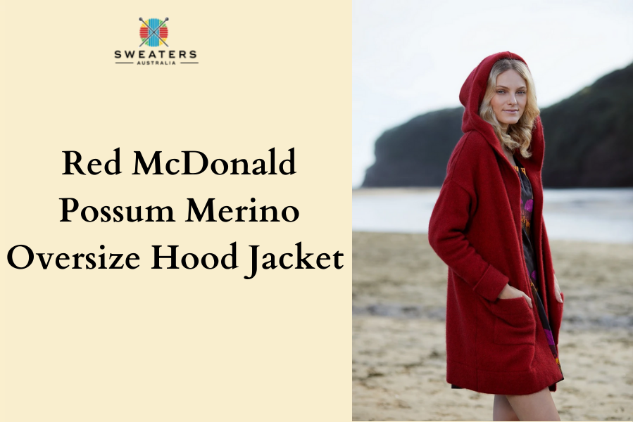 Red McDonald Possum Merino Oversize Hood Jacket 