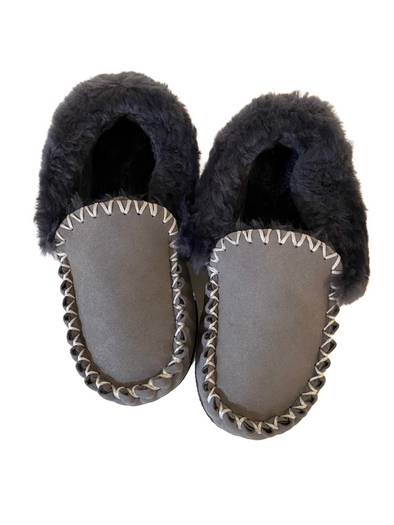 grey moccasin boots