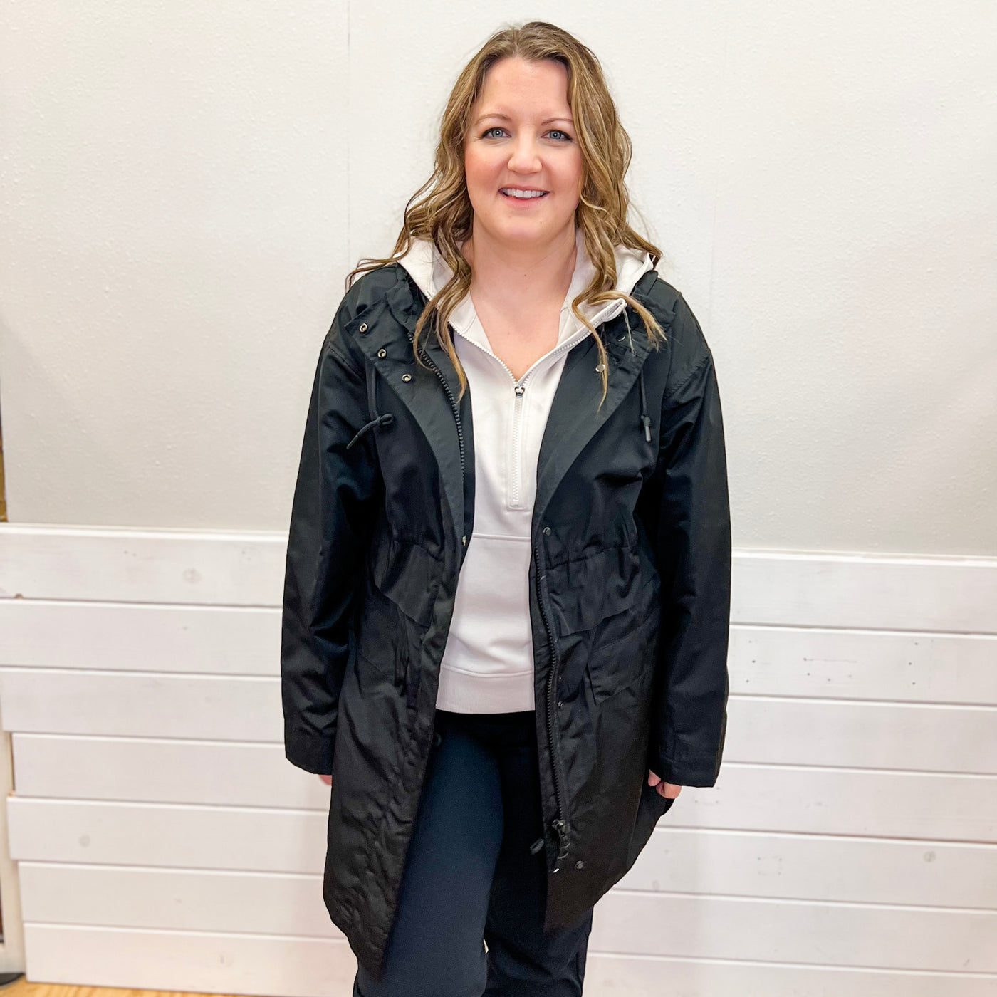 Spring jacket. Black rain jacket. Spring rain jacket. Magpie Designs is a boutique women's clothing and gift store located in downtown Gillette, Wyoming 