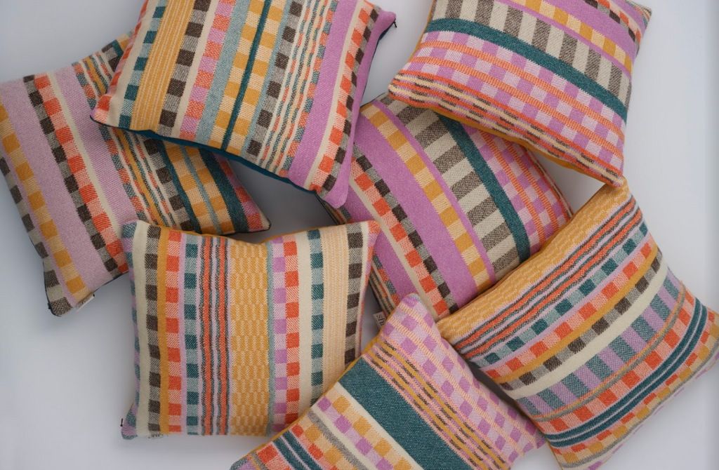 Time Warp textile cushions by Shive Textiles