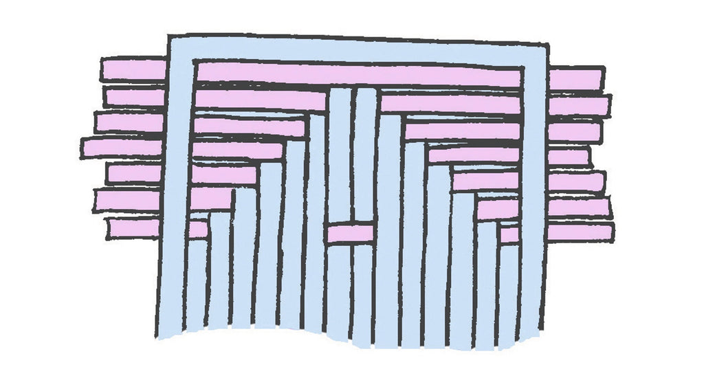 Illustration of woven paper pattern