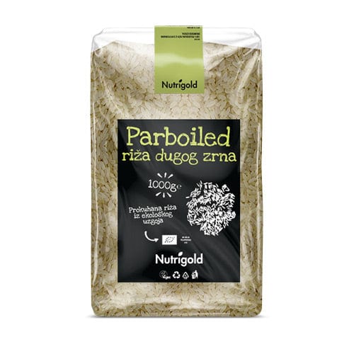 BIO Riža parboiled - polukuhana/parena 1kg Nutrigold