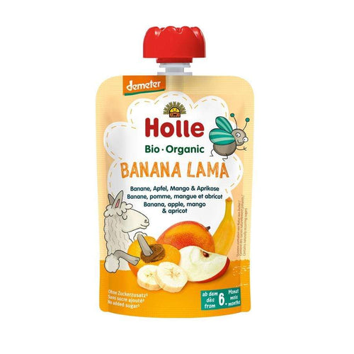 BIO voćni pire od banane, jabuke, manga i marelice Holle 100g