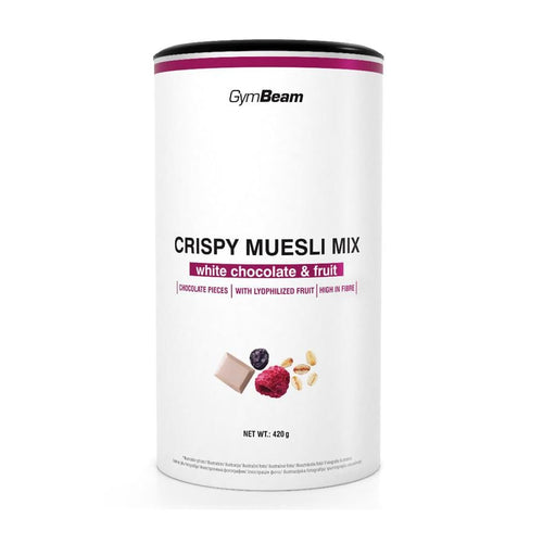 Crispy Muesli Mix Bijela čokolada i voće GymBeam 420g