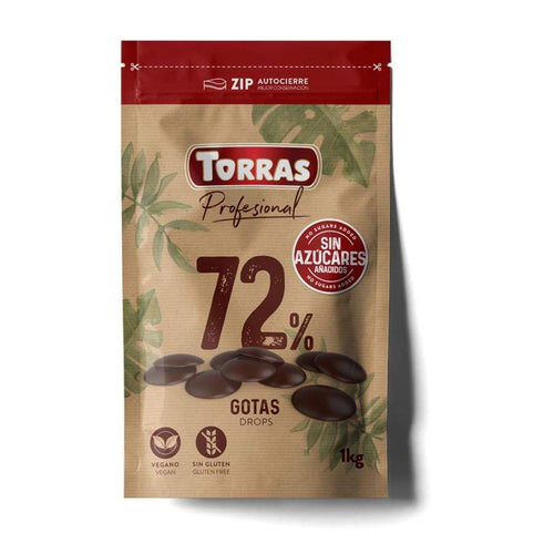 Tamna čokolada za kuhanje kapljice 72% Torras 1kg