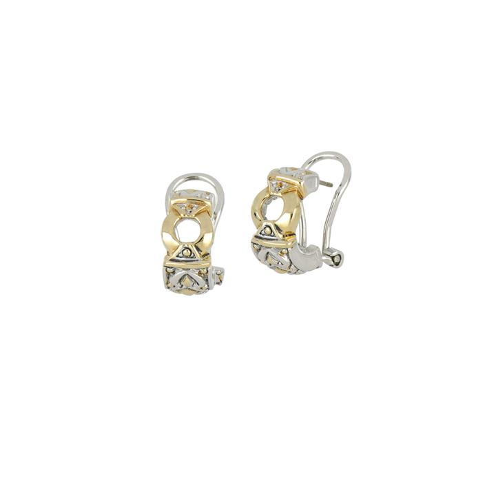 Antiqua Gold Circle Post Clip Earrings - BoTiki Online Store
