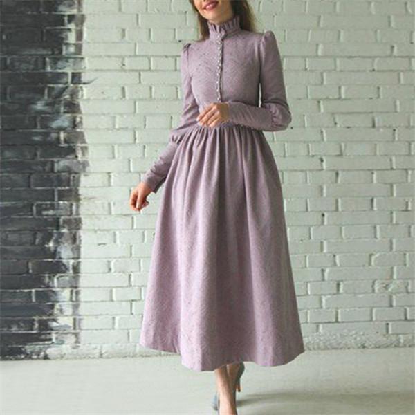 New Flash Sale Long Sleeve Retro Maxi 