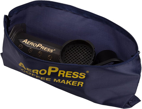 AeroPress Coffee Maker in travel bag