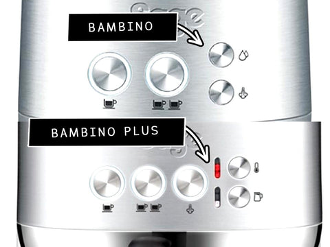 Spot the difference between the bambino and the bambino plus coffee machine